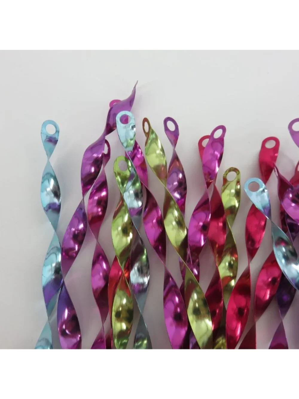 VTG 24 Pink Purple Blue Green Aluminum Icicle Twist Christmas Ornaments Retro